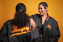 Almighty Satin Jacket Blk/Orange